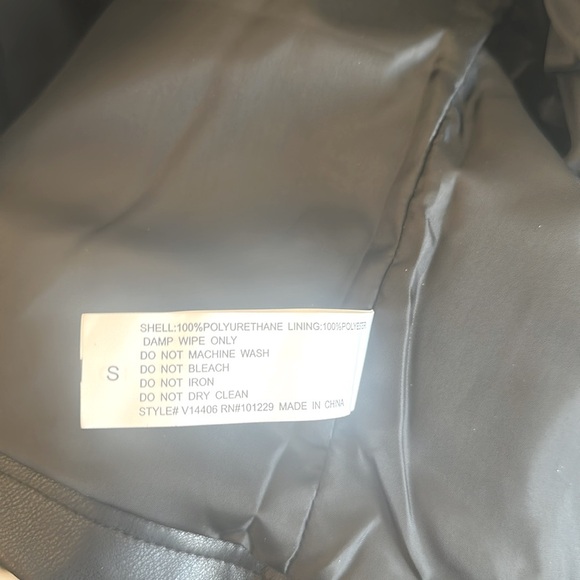 Stoosh Robyn Faux Leather Racing Jacket Front Zip Vegan Leather Womens Size S - Picture 10 of 10